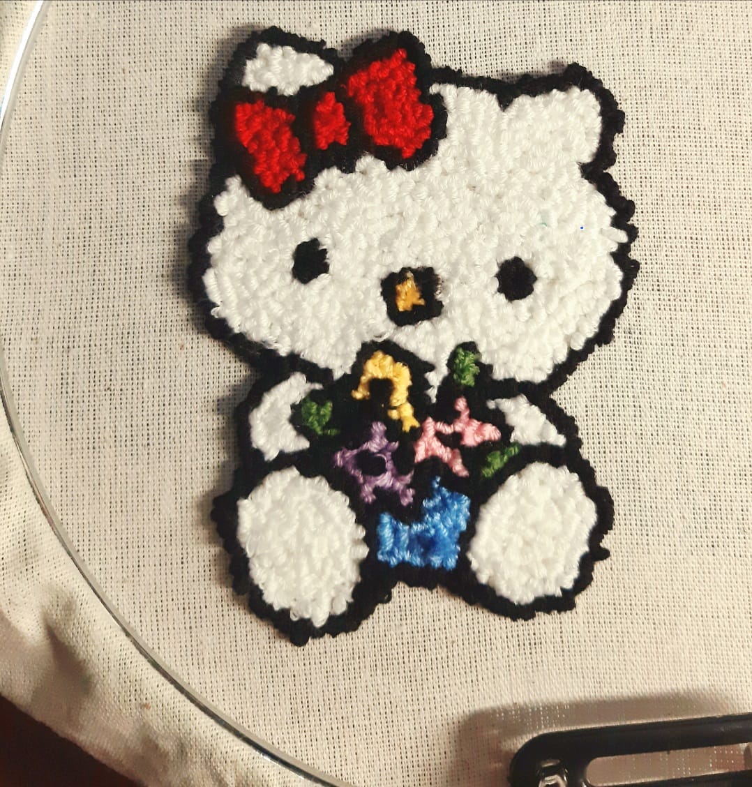Hello Kitty Punch Needle Made by Me